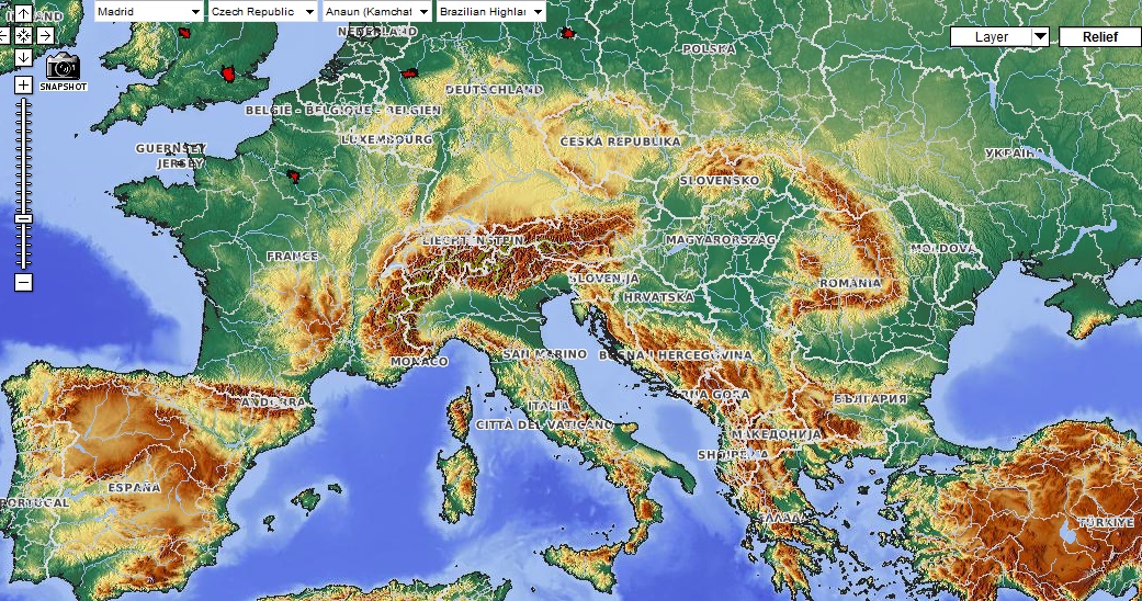 karta evropy geograficheskaya politicheskaya