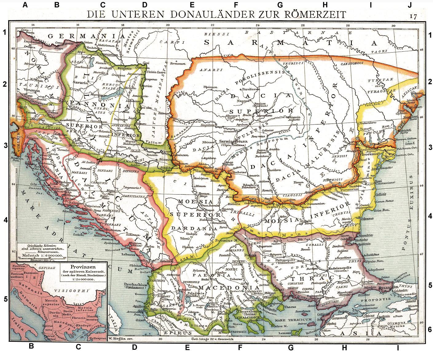 Roman provinces of Illyricum Macedonia Dacia Moesia Pannonia and Thracia